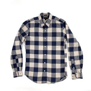 Men's J. CREW Long Sleeve Plaid Button Down casual Shirt 100% Cotton Slim Fit XS